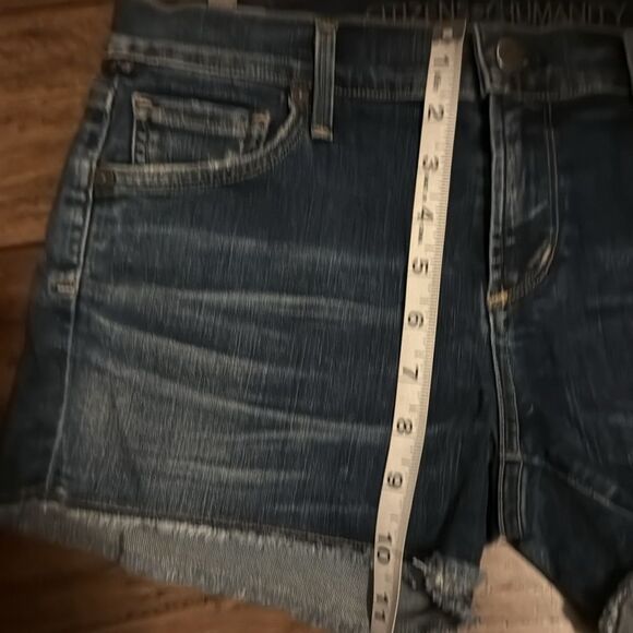 Citizens of Humanity Denim Jean Shorts Dark Whisker Wash Stretch Size 26 - Picture 12 of 12